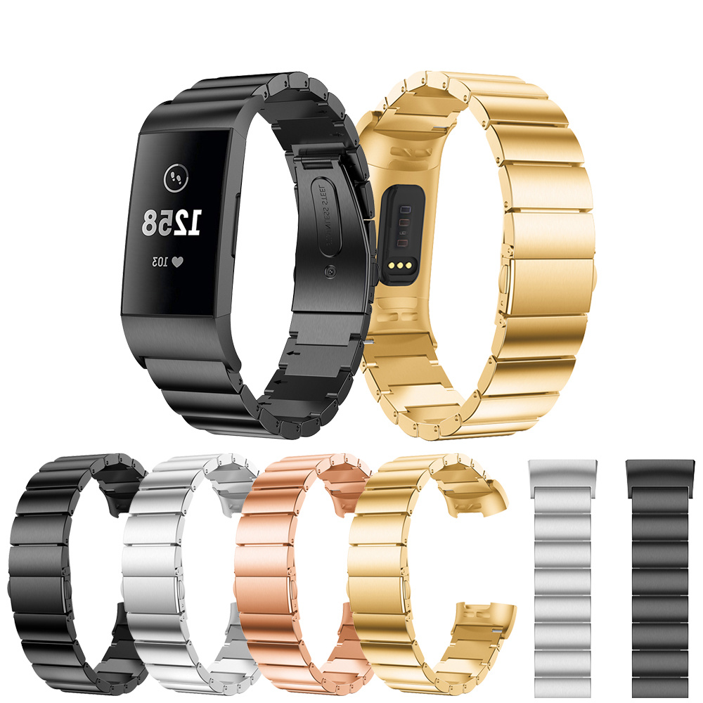 Bracelet acier maillons Fitbit Charge 3 & 4 - noir