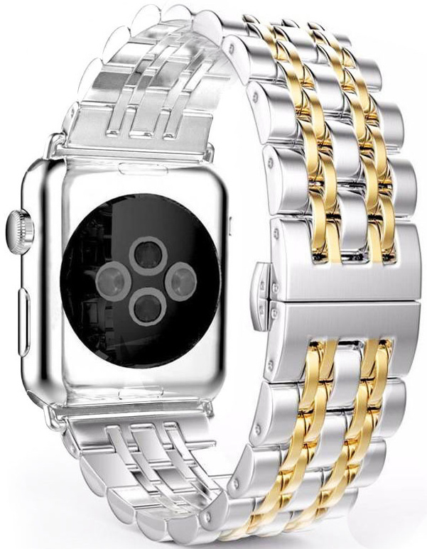 Bracelet acier inoxydable Apple Watch - argent or