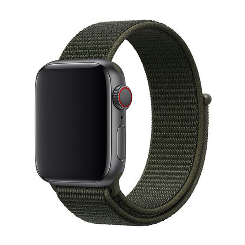 Bracelet boucle sport en nylon Apple Watch sportif - olive