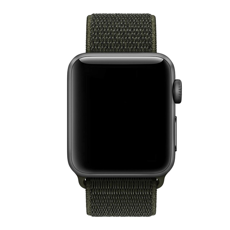 Bracelet boucle sport en nylon Apple Watch sportif - olive
