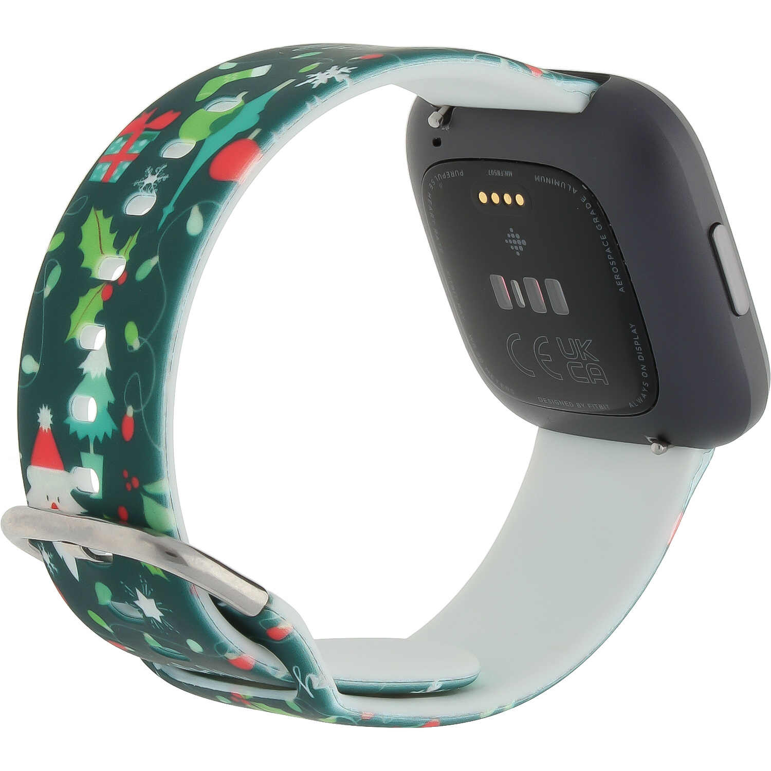 Bracelet sport imprimé Fitbit Versa - Noël vert foncé
