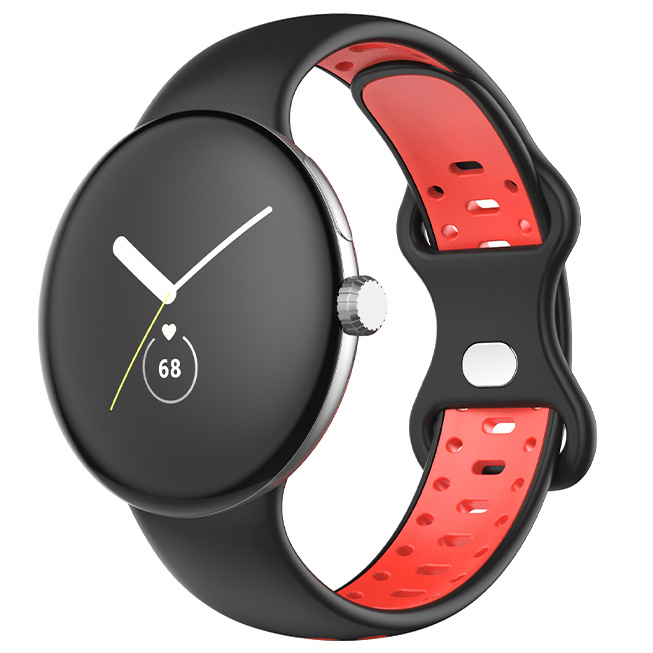 Bracelet sport double Google Pixel Watch - noir rouge