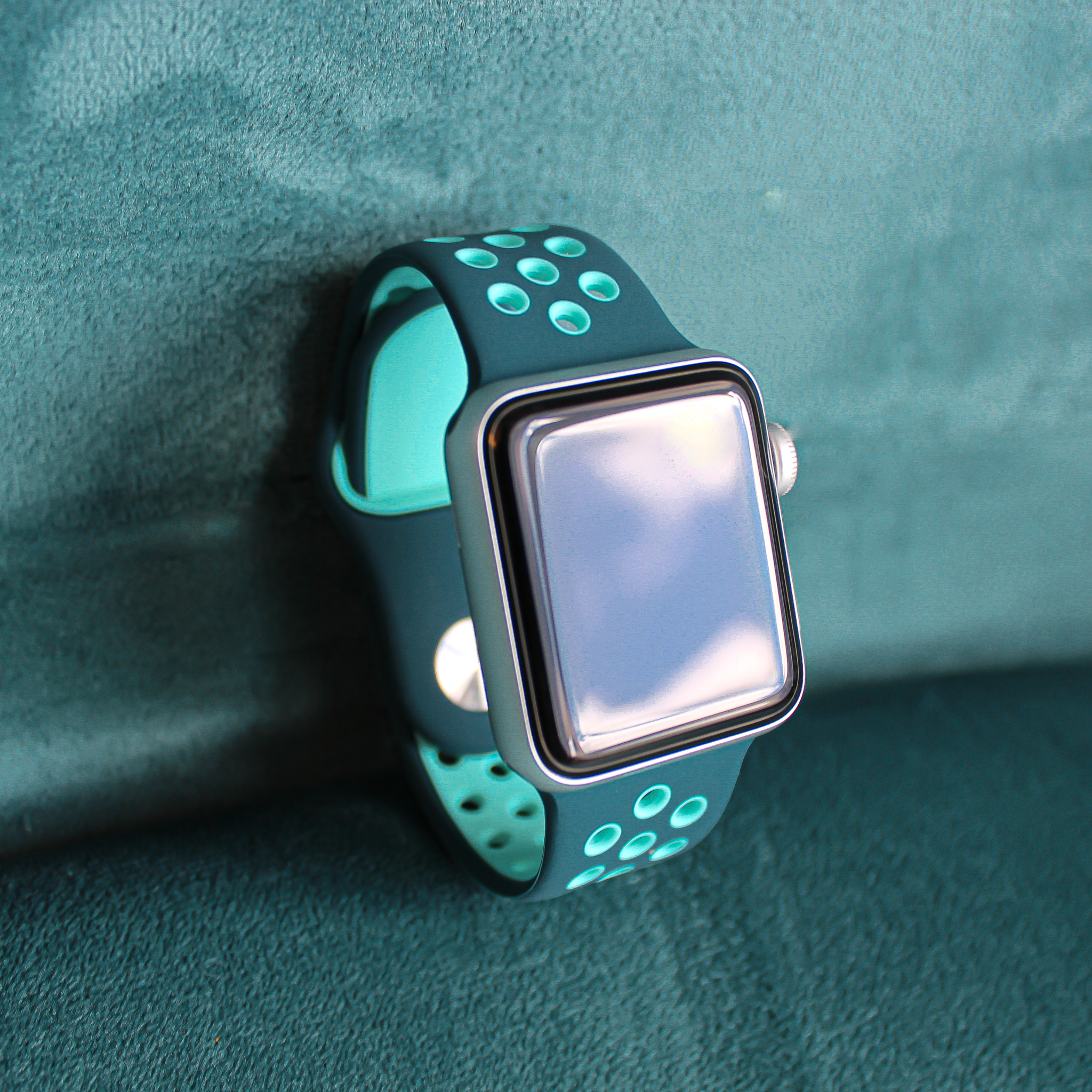 Bracelet sport double Apple Watch - vert turquoise