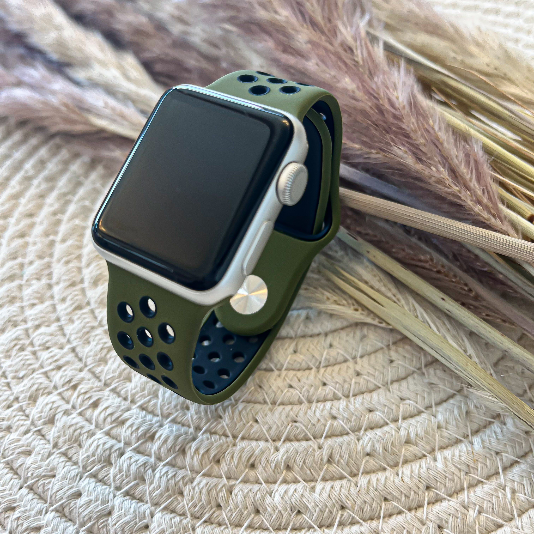 Bracelet sport double Apple Watch - noir olive