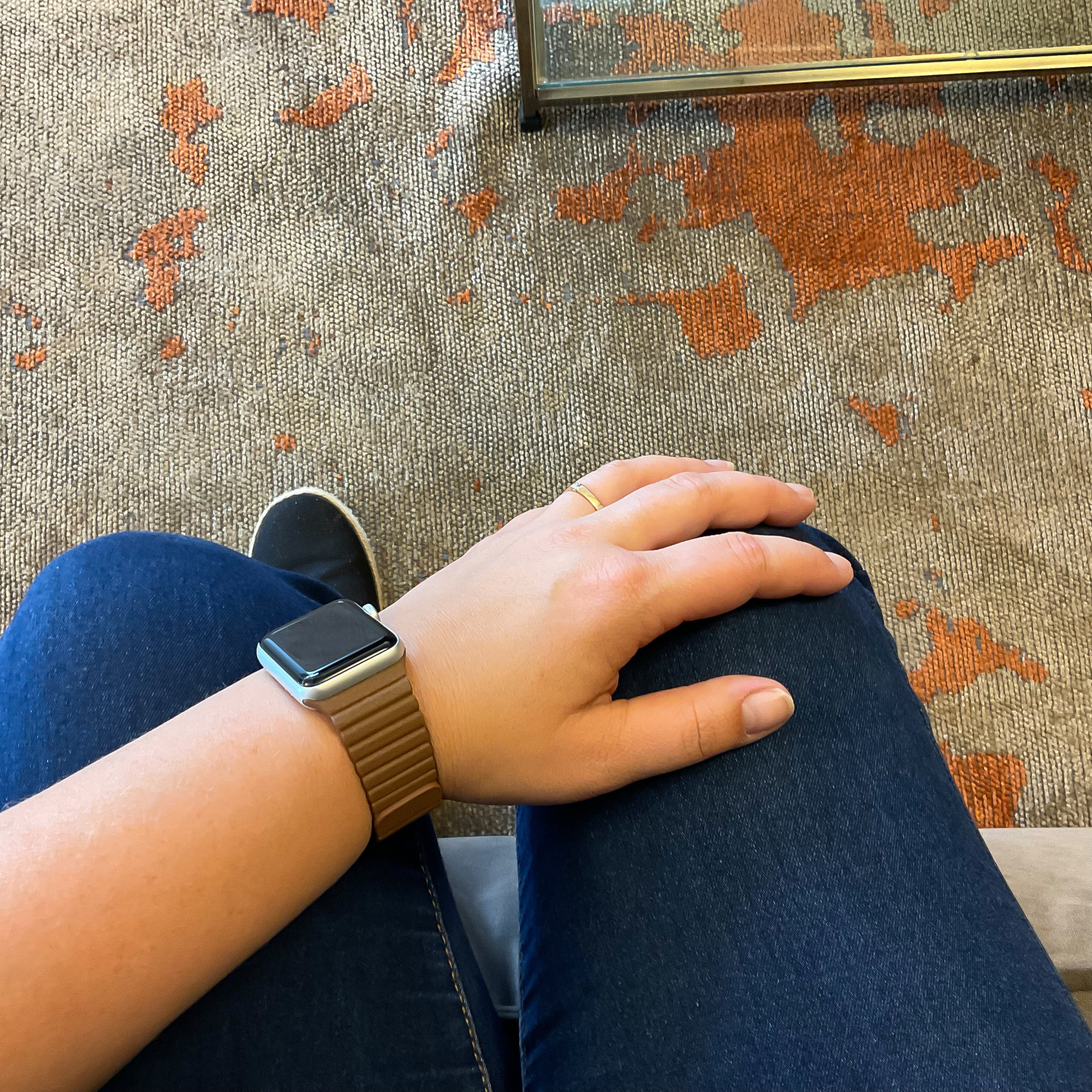 Bracelet en cuir nervure Apple Watch - marron