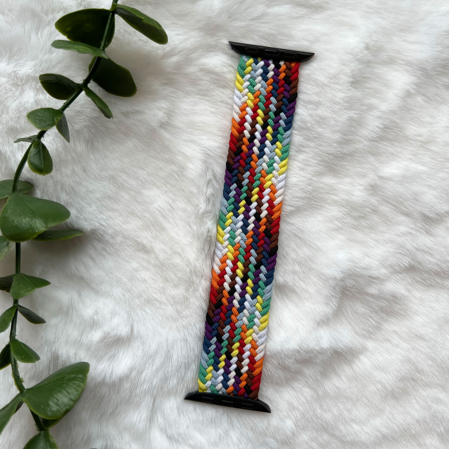 Bracelet nylon Boucle unique tressé Apple Watch - colorée et brillante