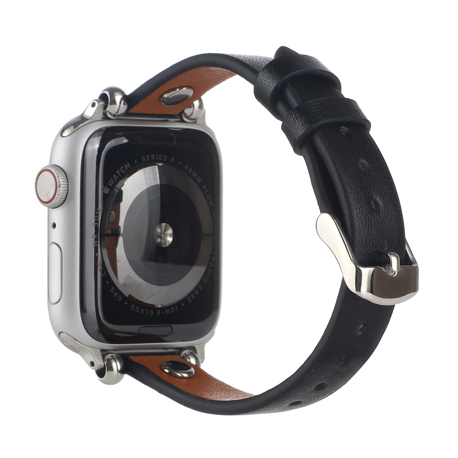 Bracelet en cuir fin Apple Watch - noir