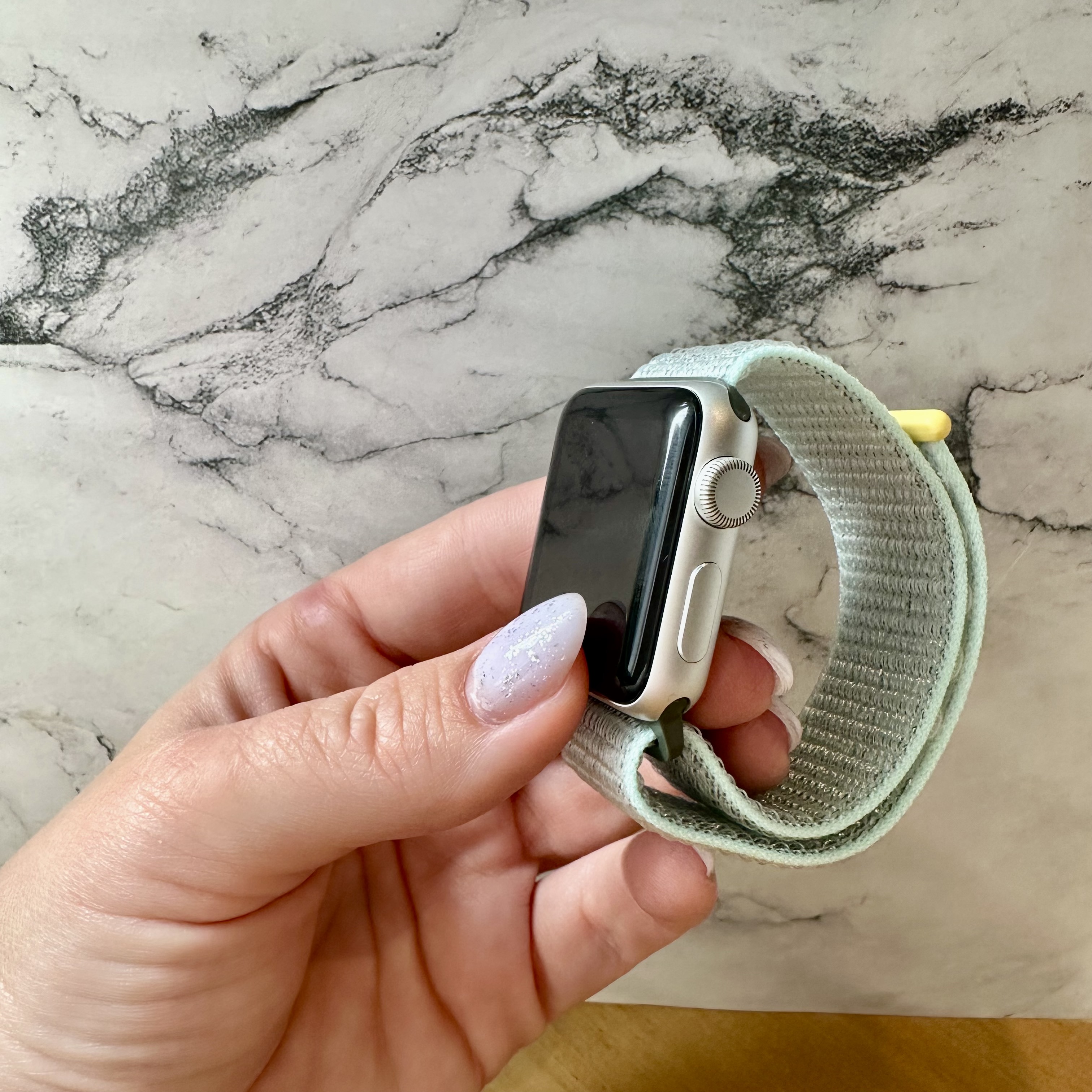 Bracelet boucle sport en nylon Apple Watch - menthe douce