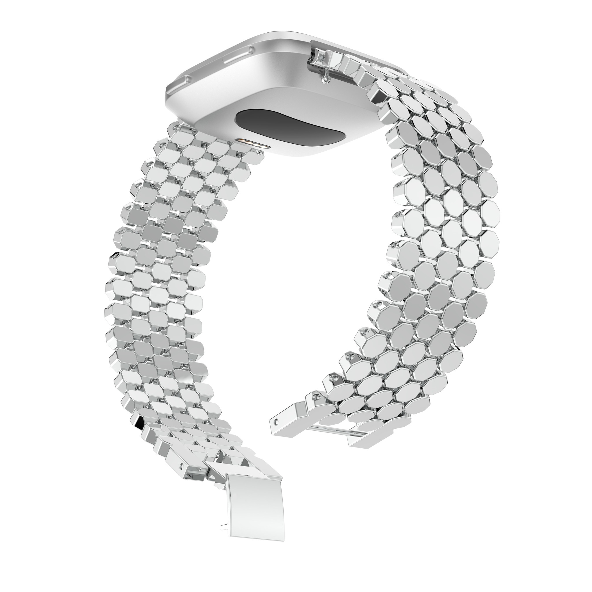 Bracelet acier poisson Fitbit Versa - argent