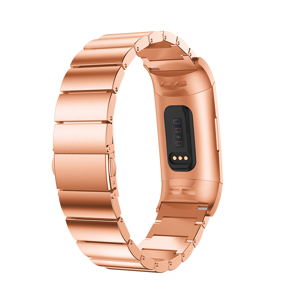 Bracelet acier maillons Fitbit Charge 3 & 4 - or rose