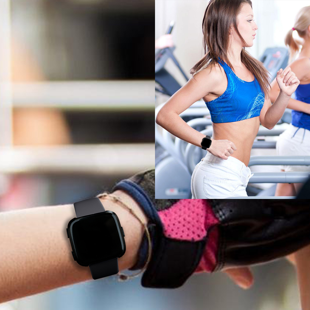 Bracelet sport en silicone Fitbit Versa - noir