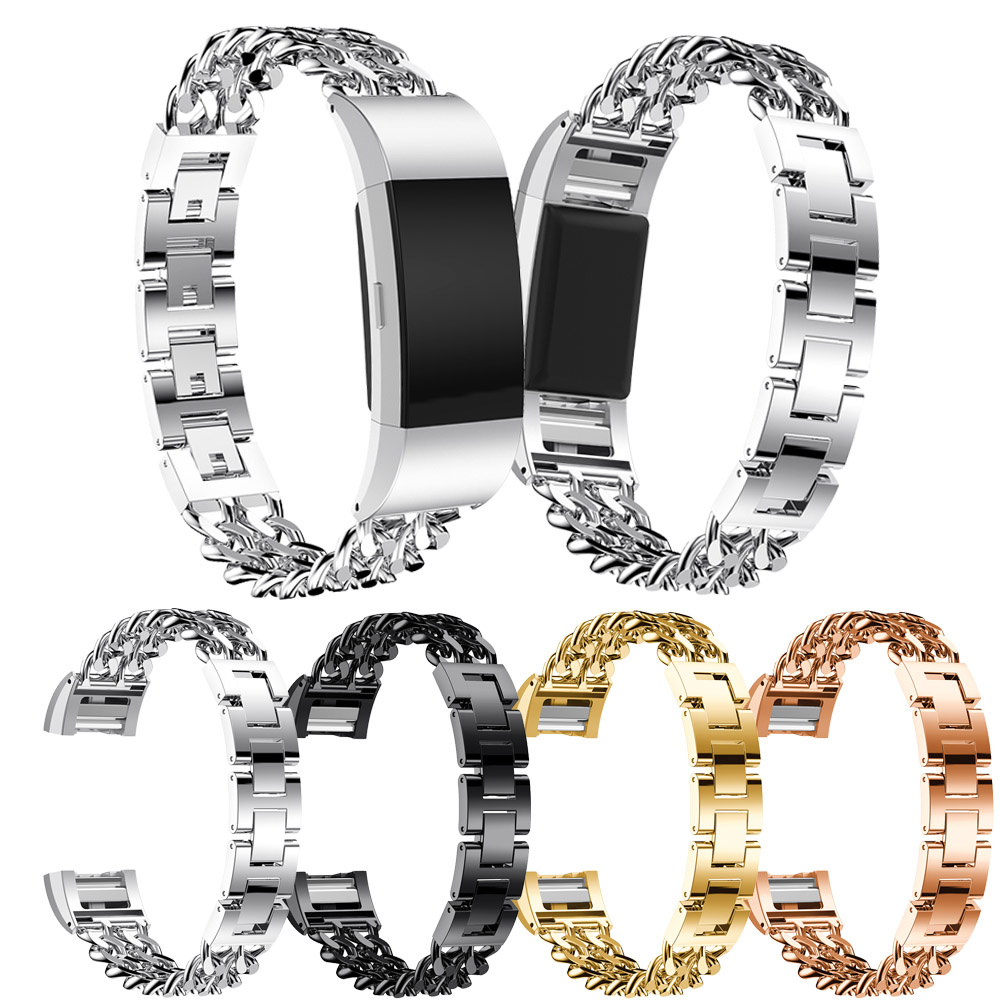Bracelet acier cow-boy Fitbit Charge 3 & 4 - or rose