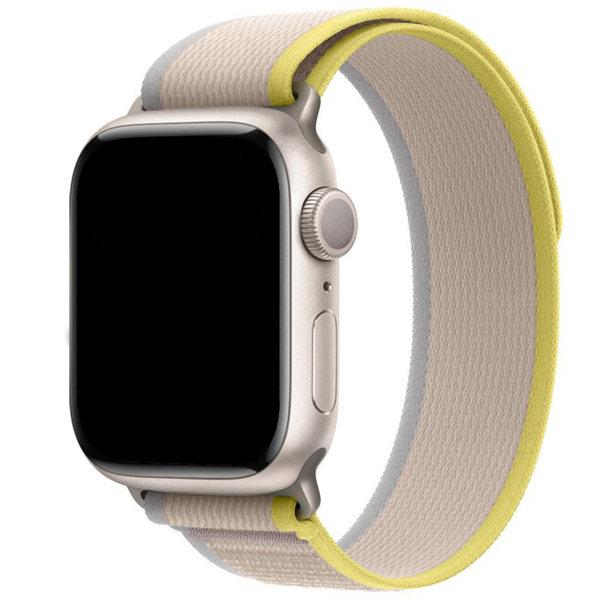 Bracelet Boucle Trail en nylon Apple Watch - jaune beige