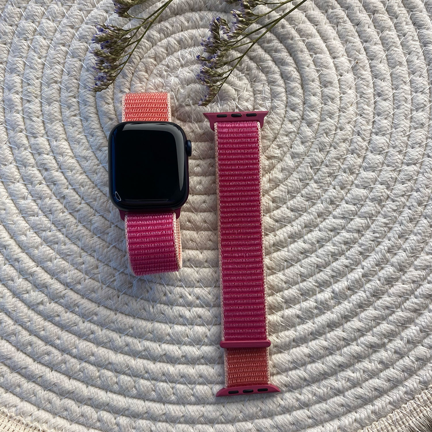 Bracelet boucle sport en nylon Apple Watch - grenade