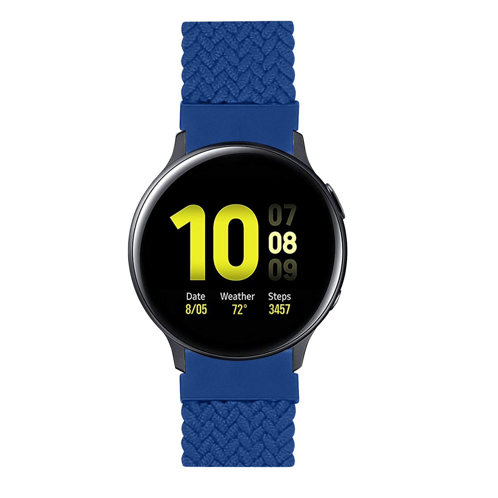 Bracelet nylon Boucle unique tressé Samsung Galaxy Watch - bleu atlantique