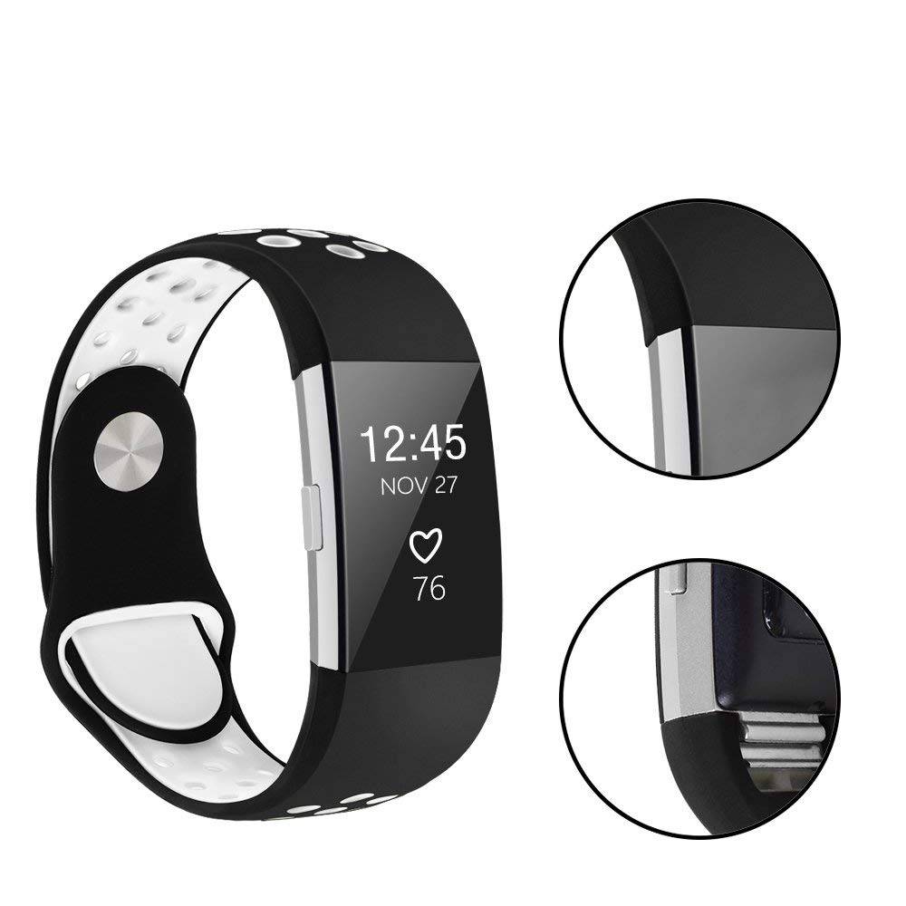 Bracelet sport double Fitbit Charge 2 - noir blanc