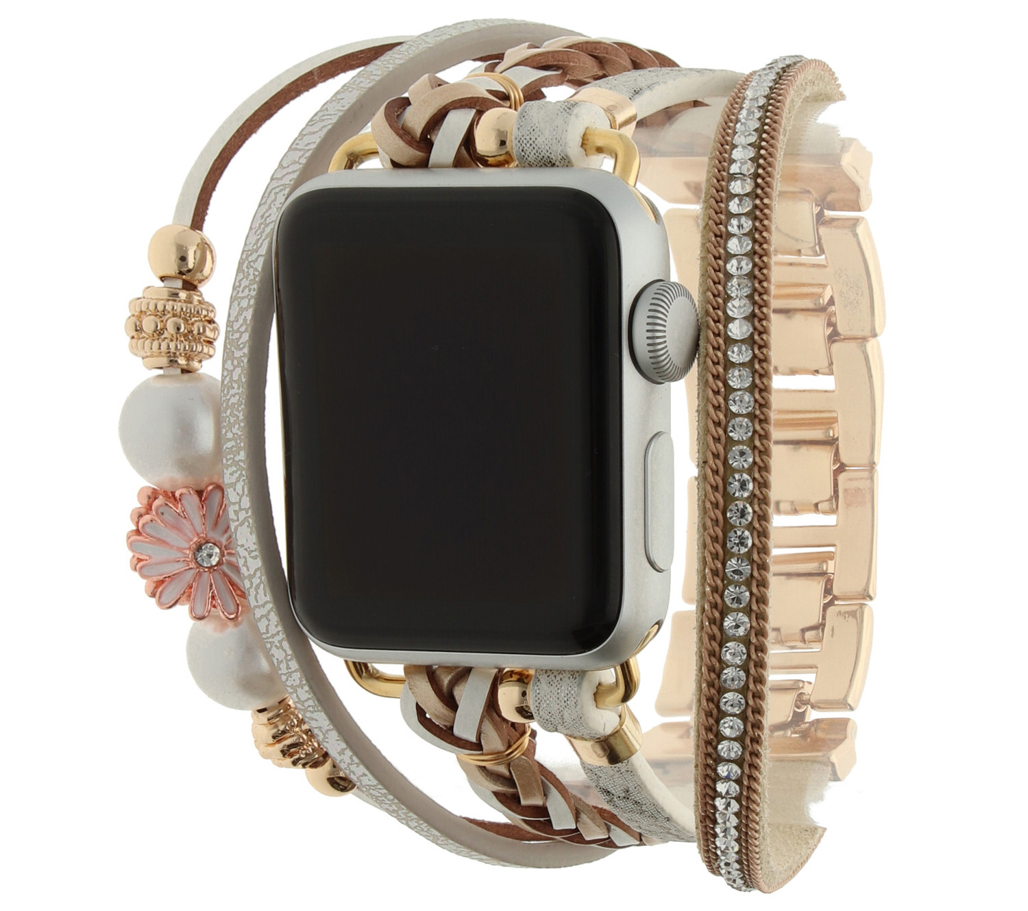 Bracelet acier bijoux Apple Watch - or