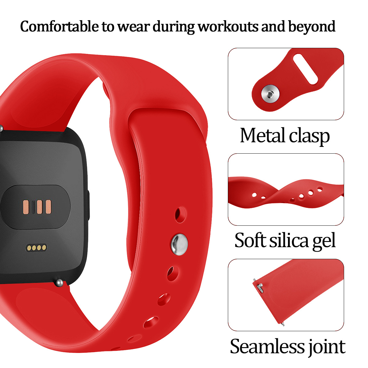 Bracelet sport en silicone Fitbit Versa - rouge