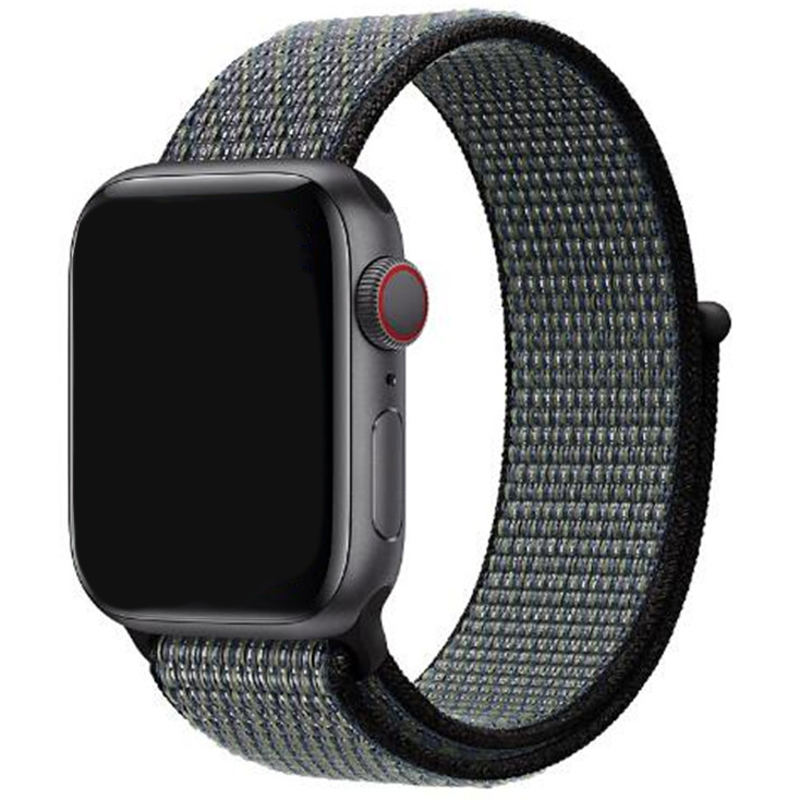 Bracelet boucle sport en nylon Apple Watch - world indigo lime blast