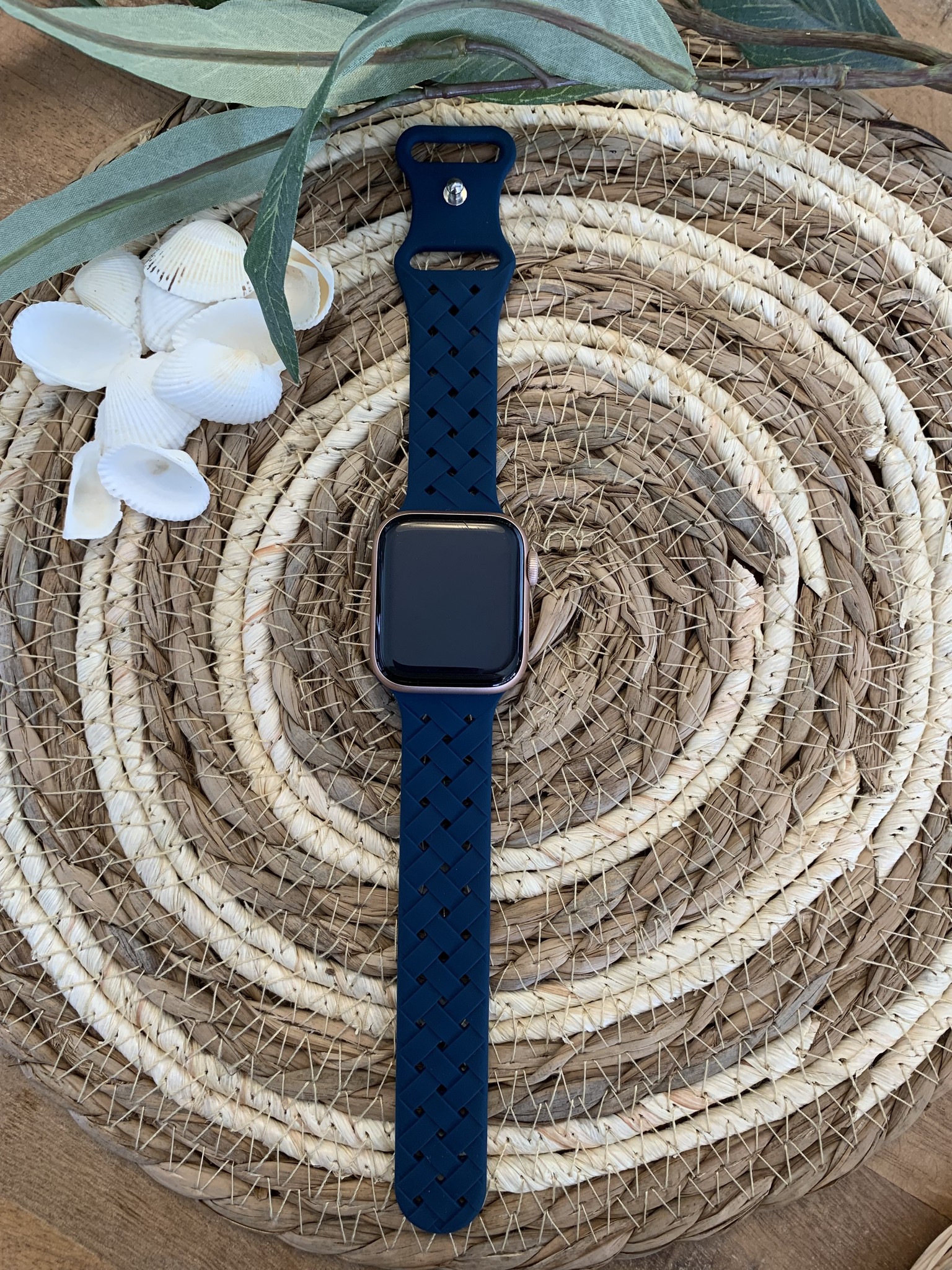 Bracelet sport tressé Apple Watch - bleu foncé
