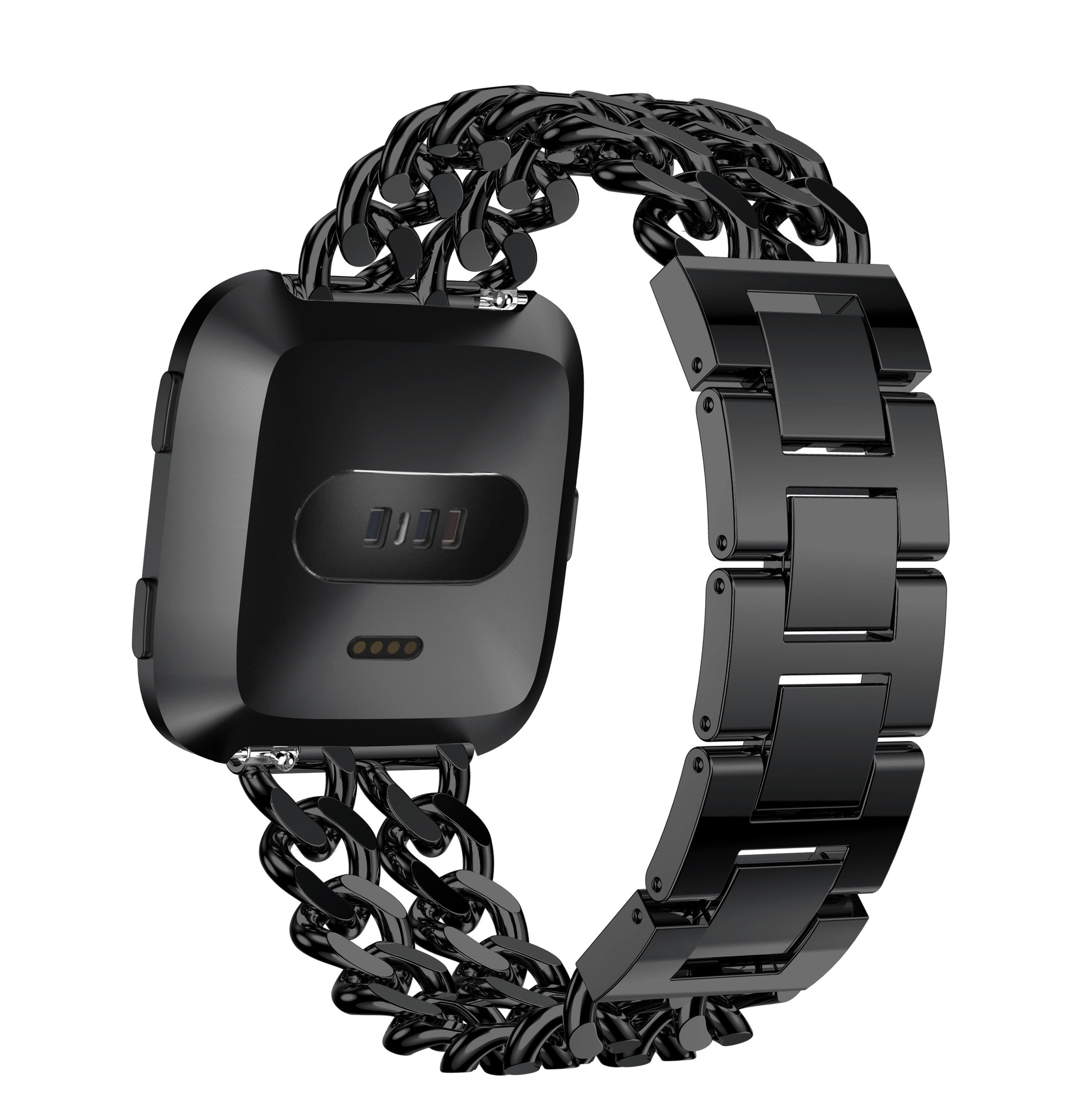 Bracelet acier cow-boy Fitbit Versa - noir