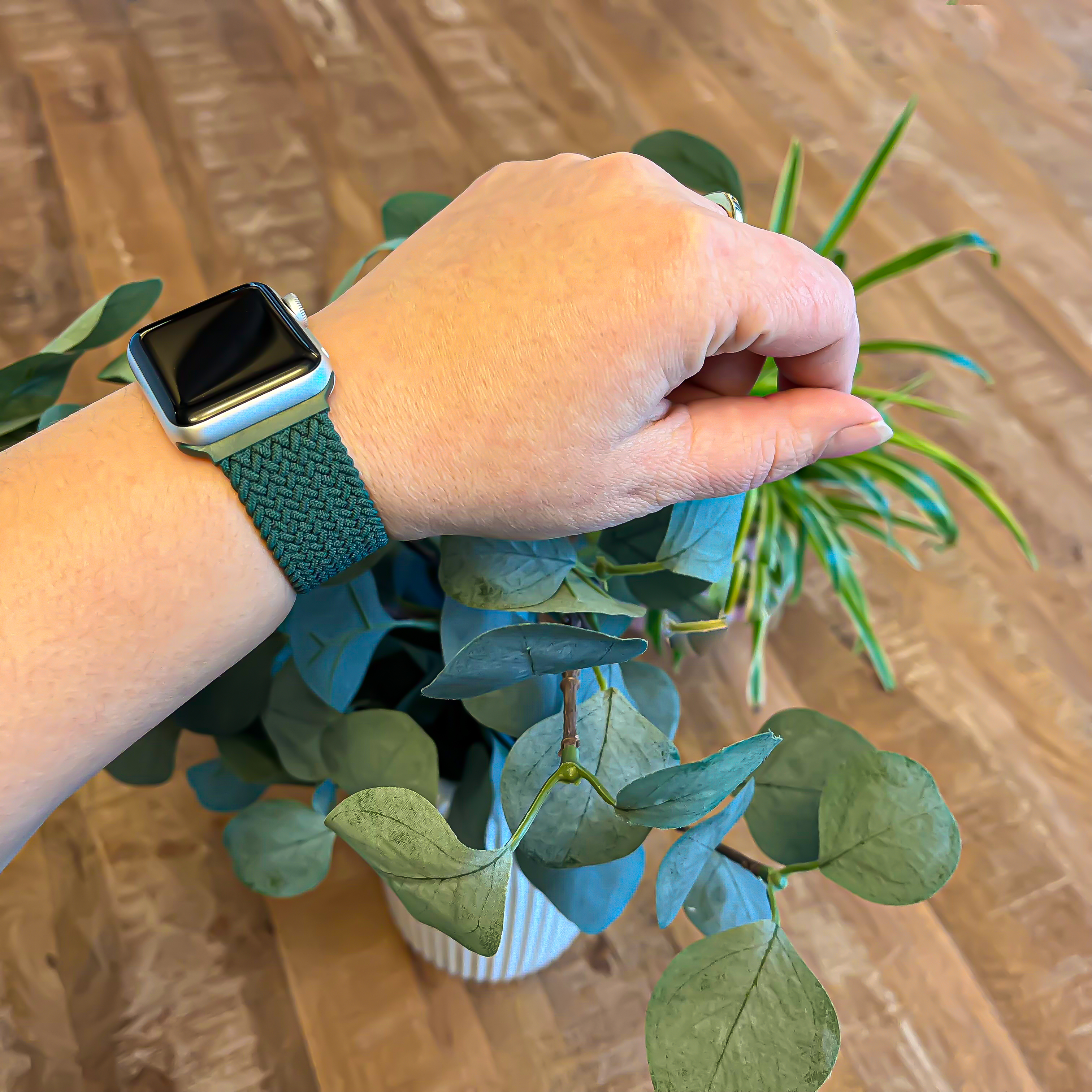 Bracelet nylon Boucle unique tressé Apple Watch - forêt tropicale