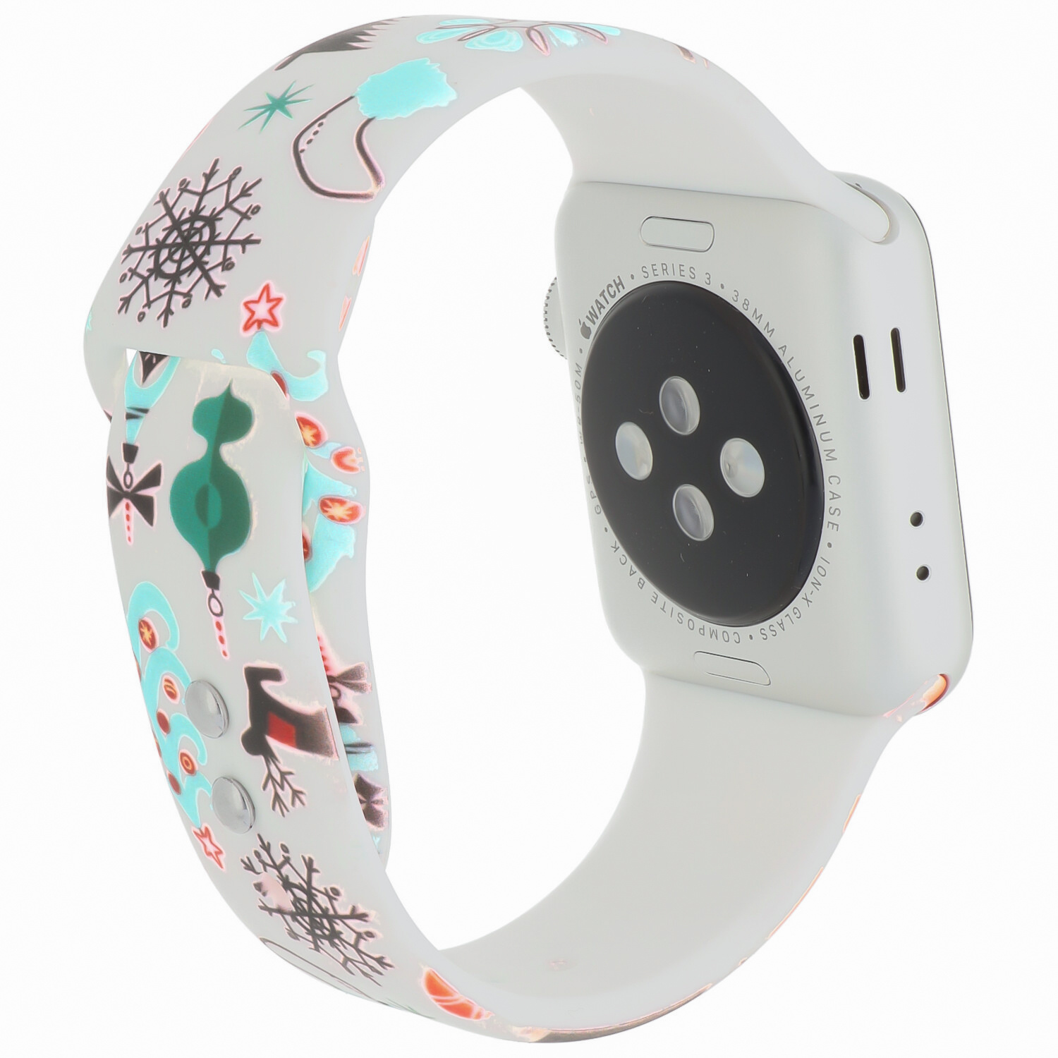 Bracelet sport imprimé Apple Watch - christmas white