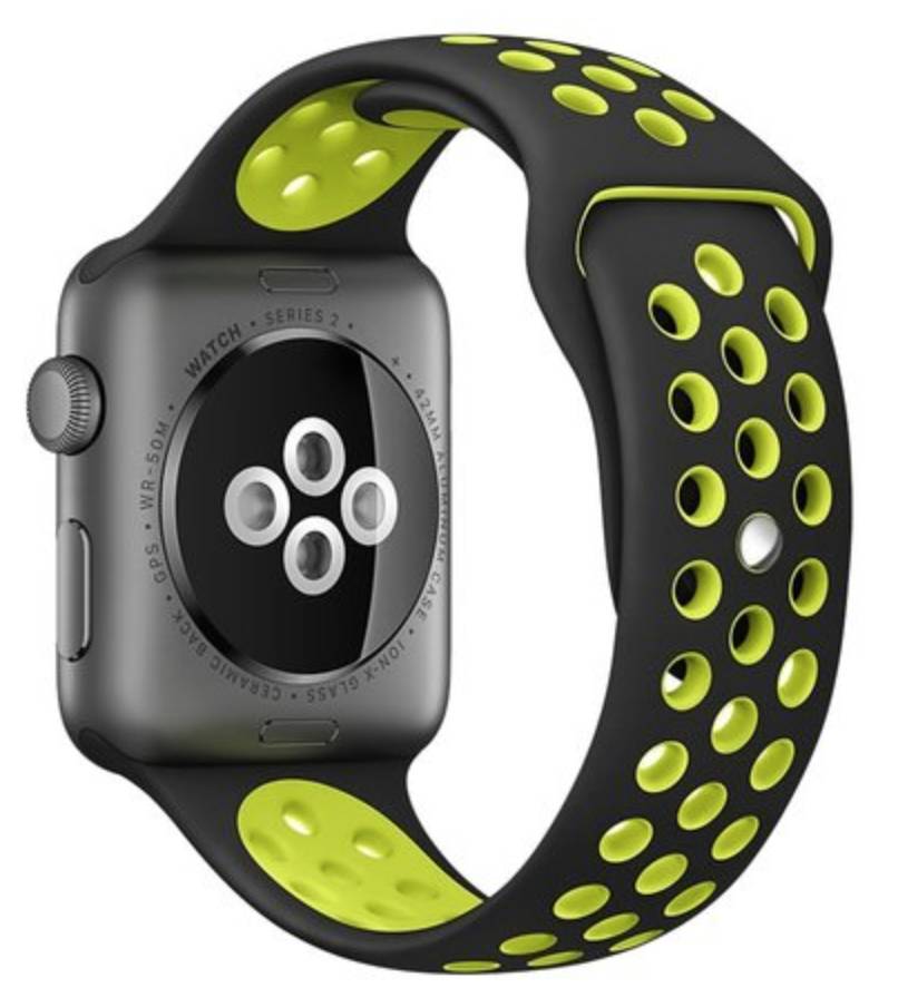 Bracelet sport double Apple Watch - noir jaune
