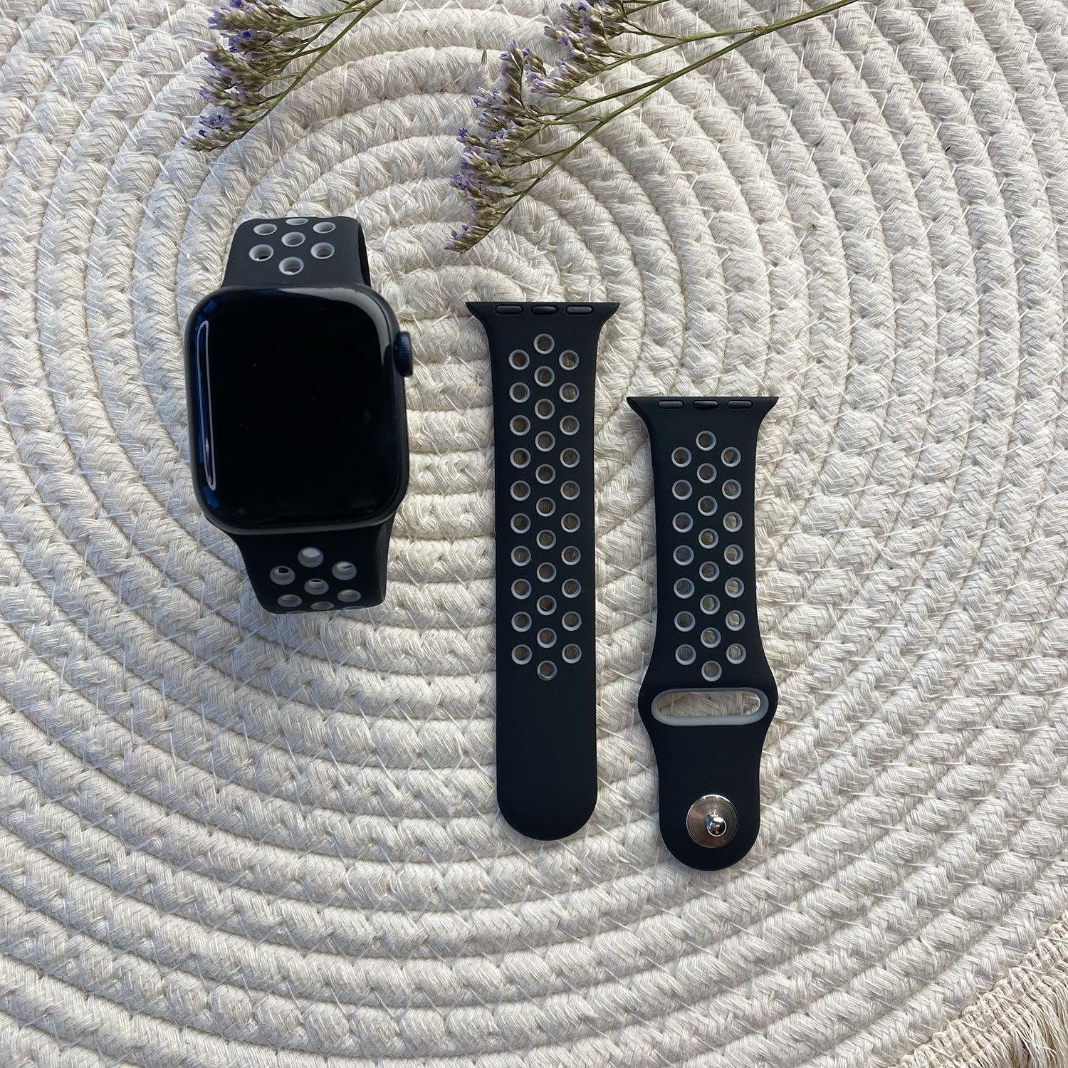 Bracelet sport double Apple Watch - noir gris