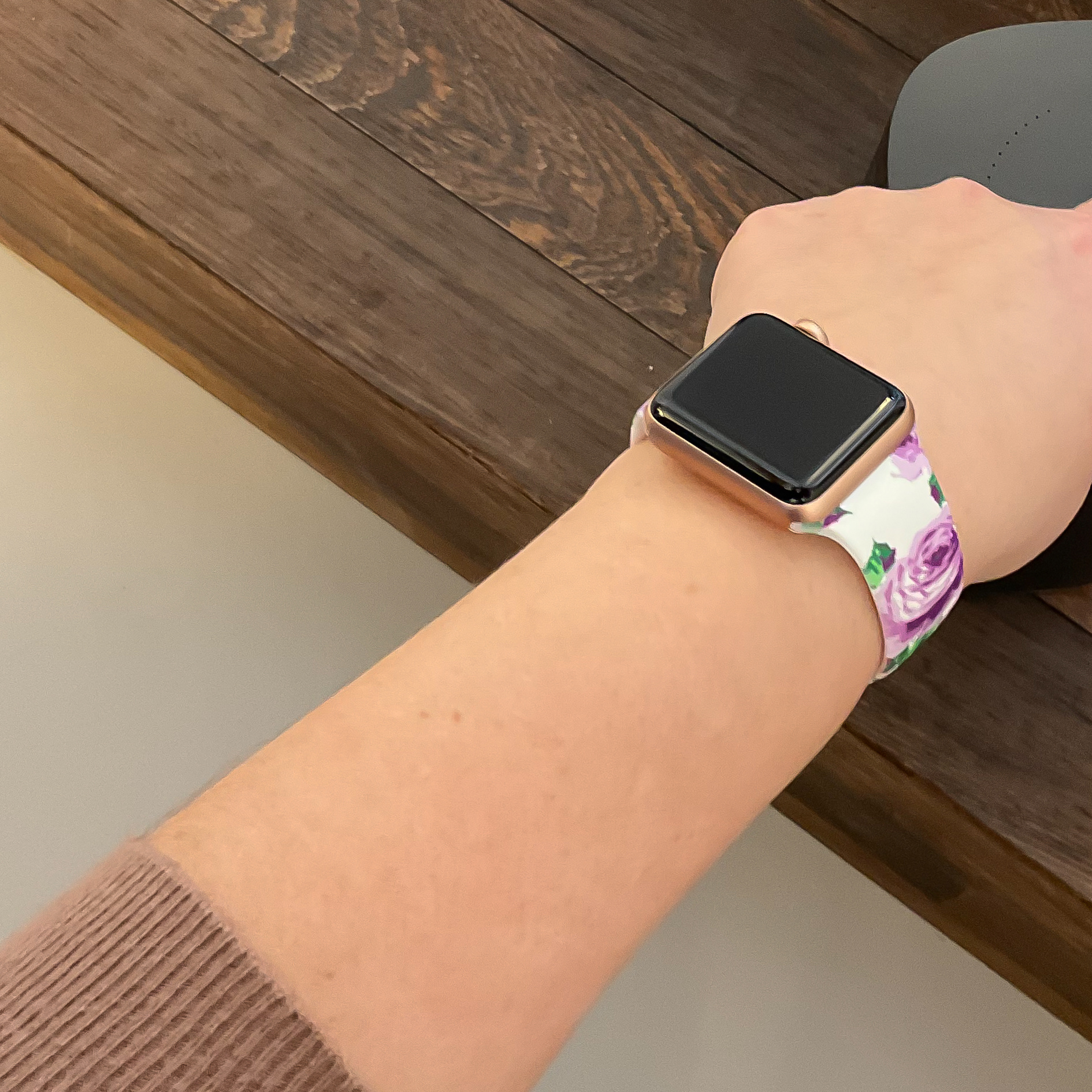 Bracelet sport imprimé Apple Watch - rose pivoine