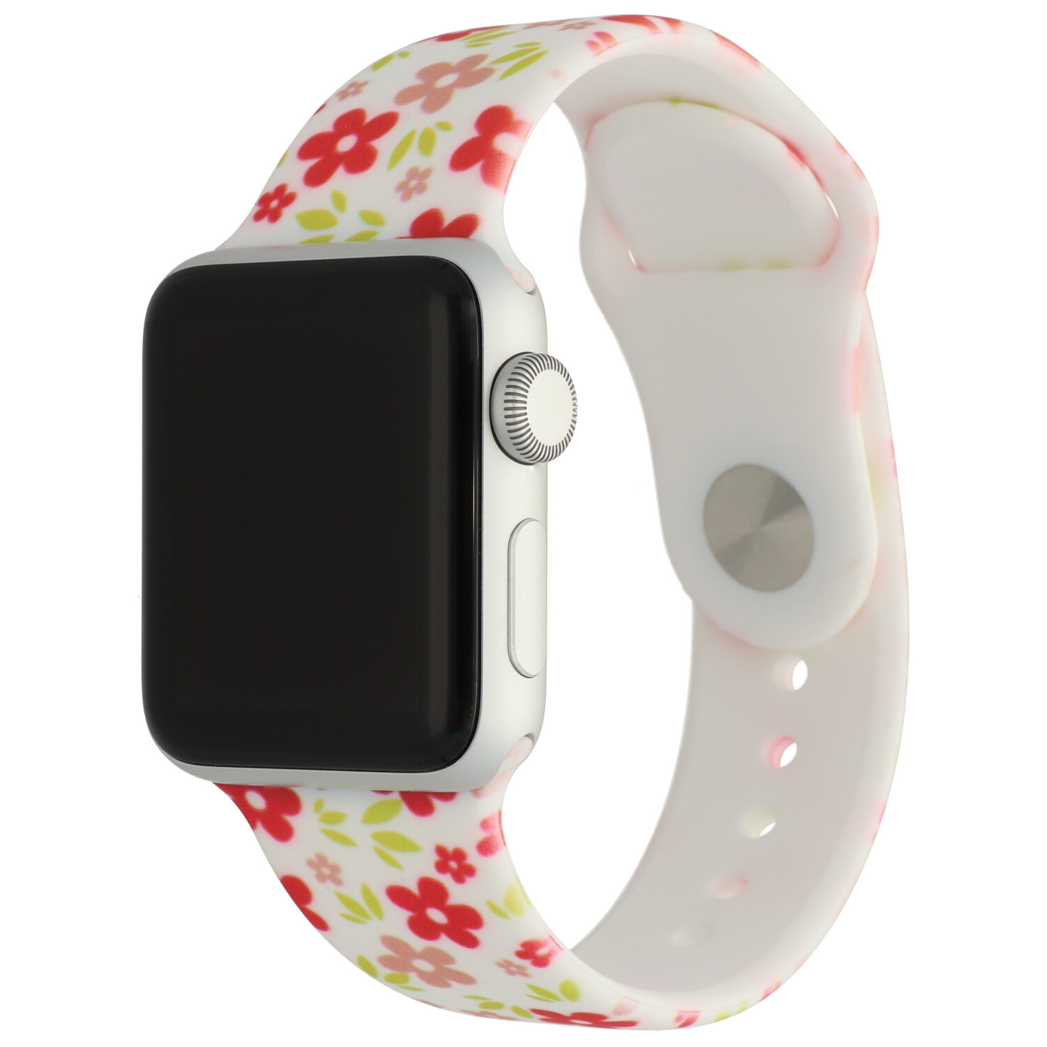 Bracelet sport imprimé Apple Watch - fleurs rouges