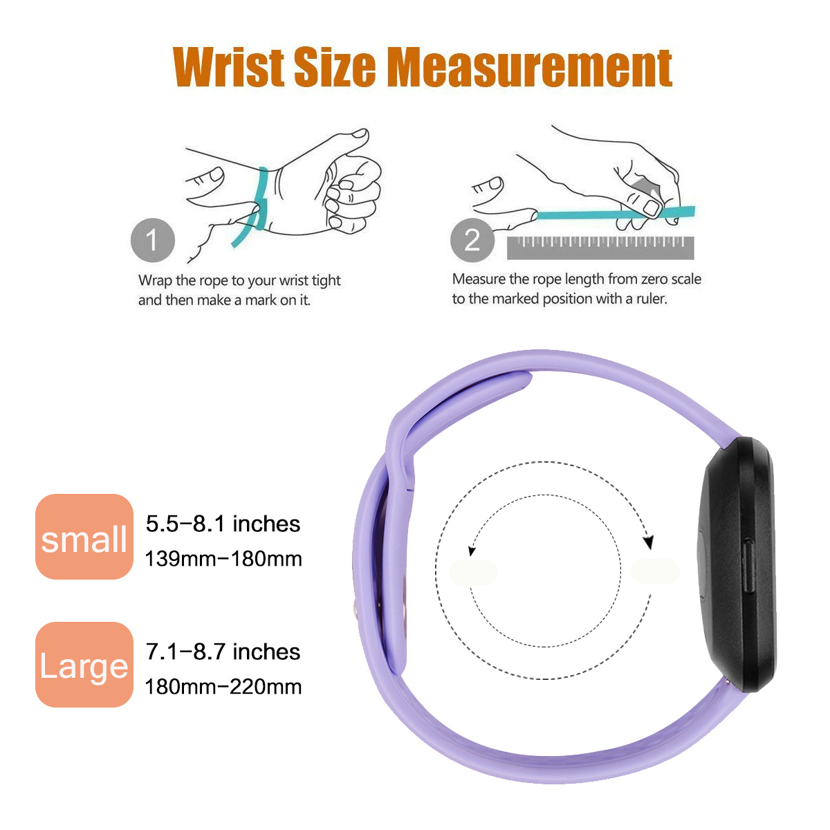 Bracelet sport en silicone Fitbit Versa - violet clair