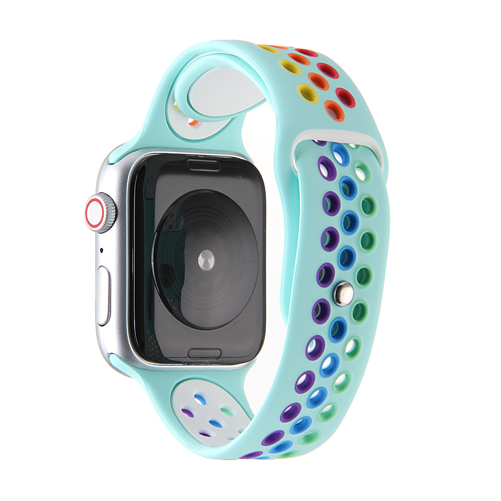 Bracelet sport double Apple Watch - bleu clair coloré