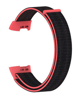 Bracelet boucle sport en nylon Fitbit Charge 3 & 4 - rose noir