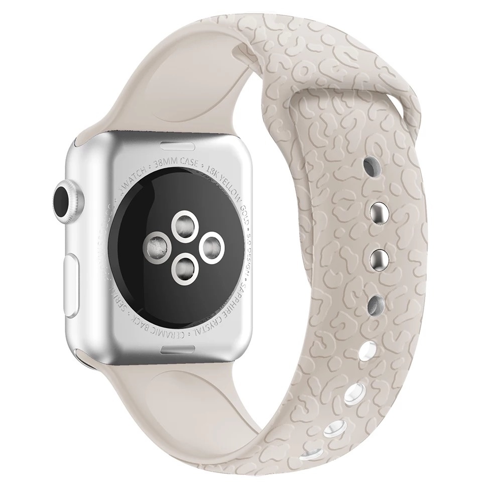 Bracelet sport imprimé Apple Watch - léopard lumière stellaire