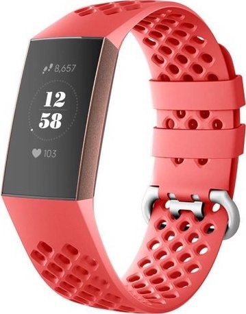 Bracelet sport point Fitbit Charge 3 & 4 - rouge